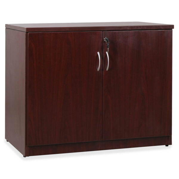 Lorell® Essentials Series Laminate Storage Cabinet 22""D x 35-1/2""W x 29-1/2""H Mahogany