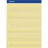 Esselte® Perforated Pad 8-1/2"" x 11-3/4"" College Ruled 3-Hole Punched Canary 100 Sheet/Pad