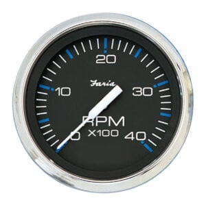 Faria Chesapeake Black 4" Tachometer - 4000 RPM (Diesel)