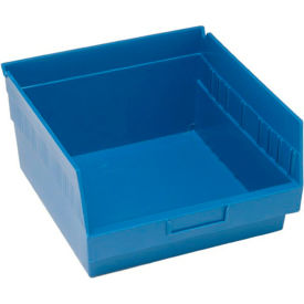 Plastic Nesting Storage Shelf Bin QSB209 11-1/8""W x 11-5/8""L x 6""H Blue
