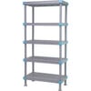 Quantum Millenia Shelving Unit 42""W X 24""D X 86""H 4 Open and 1 Solid Grid Shelves