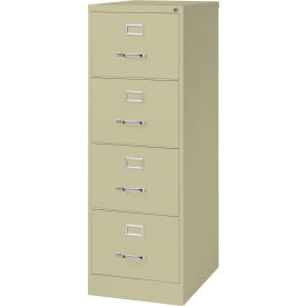 Hirsh Industries® 25"" Deep Vertical File Cabinet 4-Drawer Legal Size - Putty