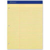 Esselte® Perforated Pad 8-1/2"" x 11-3/4"" College Ruled 3-Hole Punched Canary 100 Sheet/Pad