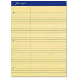 Esselte® Perforated Pad 8-1/2"" x 11-3/4"" College Ruled 3-Hole Punched Canary 100 Sheet/Pad