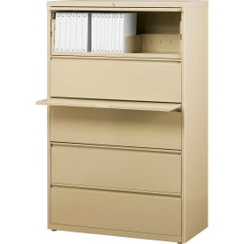 Hirsh Industries® HL1000 Series® 36""W 5 Drawer Lateral File Cabinet Putty