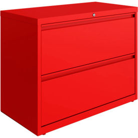 Hirsh Industries® HL1000 Series® 36""W 2 Drawer Lateral File Cabinet Lava Red