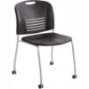 Safco® Vy Plastic Stacking Chair with Straight Legs and Casters - Black - Pack of 2