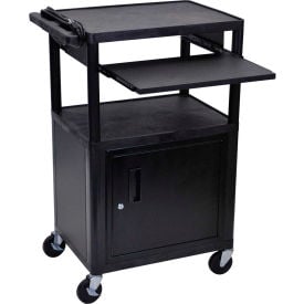 Luxor Security AV Cart with Pull-Out Laptop Shelf 42""H