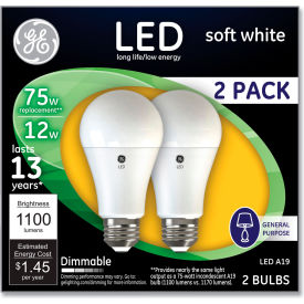 75W Led Bulbs 12 W A19 Bulb Soft White 2/Pack