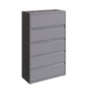 Hirsh Industries® 42""W 5 Drawer Lateral File Cabinet Arctic Silver