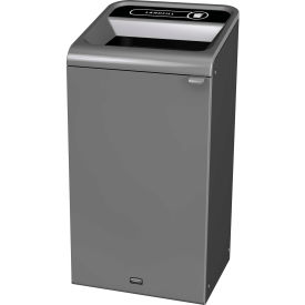 Rubbermaid® Configure Decorative Steel Trash Can Landfill Lid 23 Gallon Grey Stenni