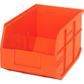 Quantum Plastic Stacking and Hanging Shelf Bin SSB423 8-1/4""W x 12""L x 7""H Orange