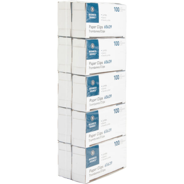 Universal® Smooth Paper Clips Wire Jumbo Silver 100/Box 10 Boxes/Pack