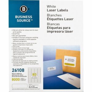 Universal® Laser Printer Permanent Labels 1/2 x 1-3/4 White 8000 Labels