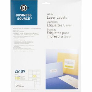 Universal® Laser Printer Permanent Labels 1 x 2-5/8 White 750 Labels