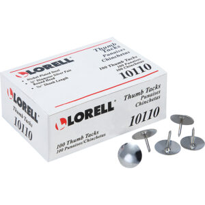 Universal® Thumb Tacks Steel Silver 5/16"" 100/Pack