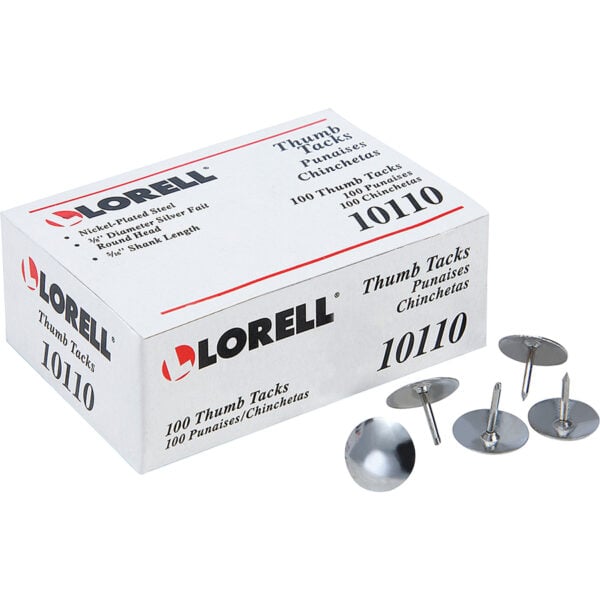 Universal® Thumb Tacks Steel Silver 5/16"" 100/Pack