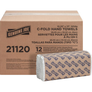 C-Fold Paper Towels 10"" x 12-1/4"" Bleached White 200 Sheets/Pk 12Pks/Case - BWK6220