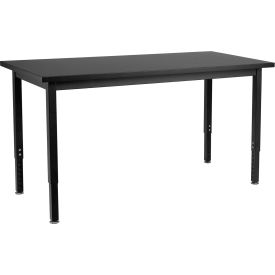 NPS Science Table - Phenolic Top - Adjustable Height - 24"W x 48"L x 22-1/4"-37-1/4"H - Black