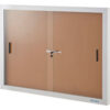 Global Industrial™ Enclosed Cork Bulletin Board with Sliding Doors 72""W x 48""H