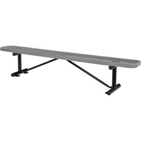 Global Industrial™ 8' Outdoor Steel Flat Bench Expanded Metal Gray