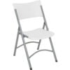 Interion® Folding Chair With Mid Back Resin White