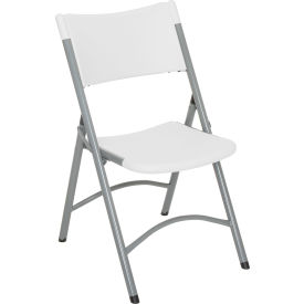 Interion® Folding Chair With Mid Back Resin White