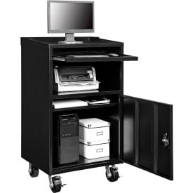 Global Industrial™ Mobile Computer Workstation Black Assembled