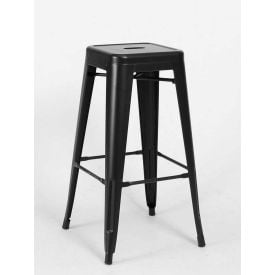Interion® 30""H Steel Barstool - Black - 4/Pack