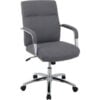 Interion® Office Chair With High Back & Fixed Arms Fabric Gray