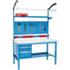 Global Industrial™ 72""W x 30""D Production Workbench - ESD Square Edge Complete Bench - Blue