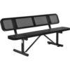 Global Industrial™ 6' Outdoor Steel Picnic Bench w/ Backrest Perforated Metal Black