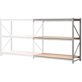 Global Industrial™ 3 Level Extra HD Bulk Storage Rack Wood Deck Add On 72""W x 24""D x 72""H