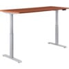 Interion® Electric Height Adjustable Desk 48""W x 30""D Cherry W/ Gray Base