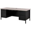 Interion® Steel Teachers Desk 72""W x 30""D Gray Top with Black Frame