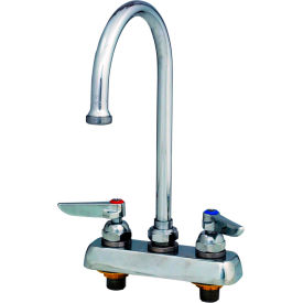 T&S Brass B-1141 Workboard Deck Mounted Faucet W/ 4"" Centers & 133X Swing Gooseneck