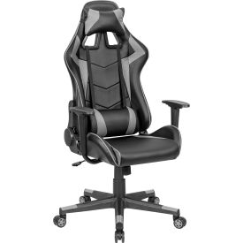 Interion® Gaming Chair Antimicrobial High Back Black/Gray