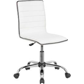 Interion® Antimicrobial Armless Synthetic Leather Chair White