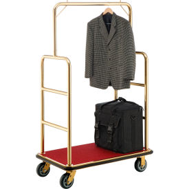 Global Industrial™ Bellman Cart With Straight Uprights 6"" Casters Gold Stainless Steel