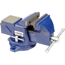Global Industrial™ 4"" Jaw Width 2-1/4"" Throat Depth General Purpose Bench Vise W/ Swivel Base