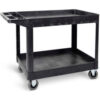 Luxor Heavy-Duty Utility Cart Two Shelves 5"" Casters Black 500 Lbs Capacity