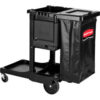 Rubbermaid Commercial Products Executive Janitorial Clean Cart Standard Plastic Black