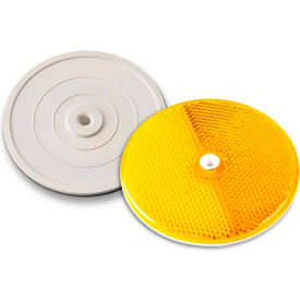 102222 3-1/4"" Amber Centermount Reflector Plastic Backplate RT-90A