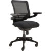 Interion® Mesh Chair with Adjustable Flip Arms & Mid Back Fabric Black