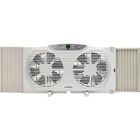 Lasko Electrically Reversible Twin Window Fan W/ Remote 3 Speed Gray