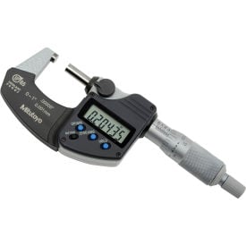 Mitutoyo 293-340-30 Digimatic 0-1""/25.4MM Fast Measure IP65 Digital Micrometer W/Long Form Cert.