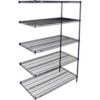 Nexel® 5 Shelf Nexelon® Blue Wire Shelving Unit Add On 36""W x 18""D x 86""H