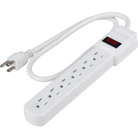 Global Industrial™ Power Strip 6 Outlets 15A 12""L 2-1/2' Cord