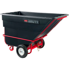 Rubbermaid® Brute Rotomolded Towable Tilt Truck Heavy Duty 1-1/2 Cubic Yard Black