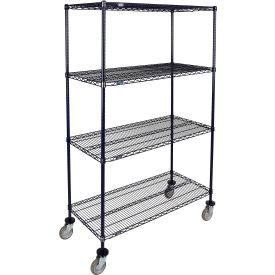 Nexel® 4 Shelf Truck Nexelon® 36""W x 21""D x 69""H Polyurethane Swivel Casters